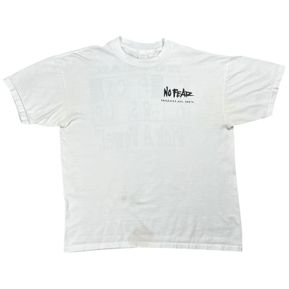 Vintage 90s NO FEAR G• F•CK Y••RS•LF “Pick A Vowel.” Faded NSFW tee (L)