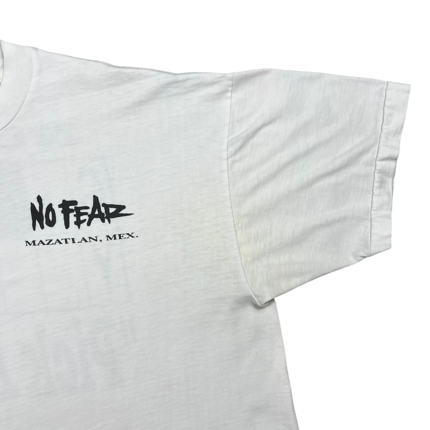 Vintage 90s NO FEAR G• F•CK Y••RS•LF “Pick A Vowel.” Faded NSFW tee (L)