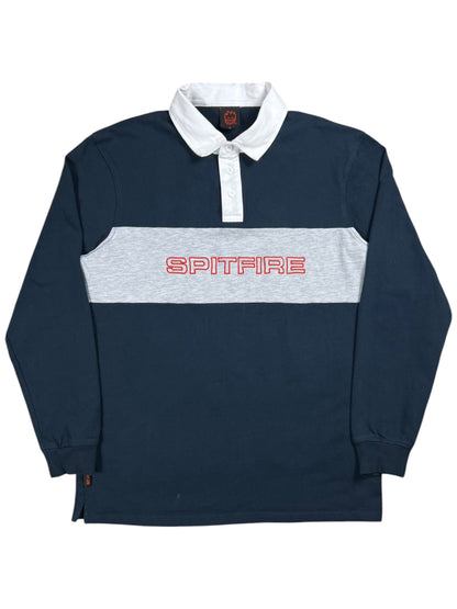 Y2K Spitfire Skateboards Wheels long sleeve rugby polo shirt (L)