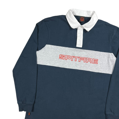 Y2K Spitfire Skateboards Wheels long sleeve rugby polo shirt (L)