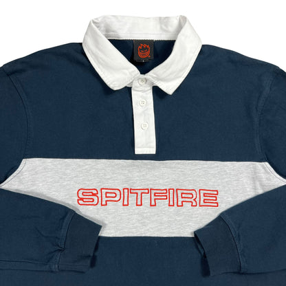 Y2K Spitfire Skateboards Wheels long sleeve rugby polo shirt (L)