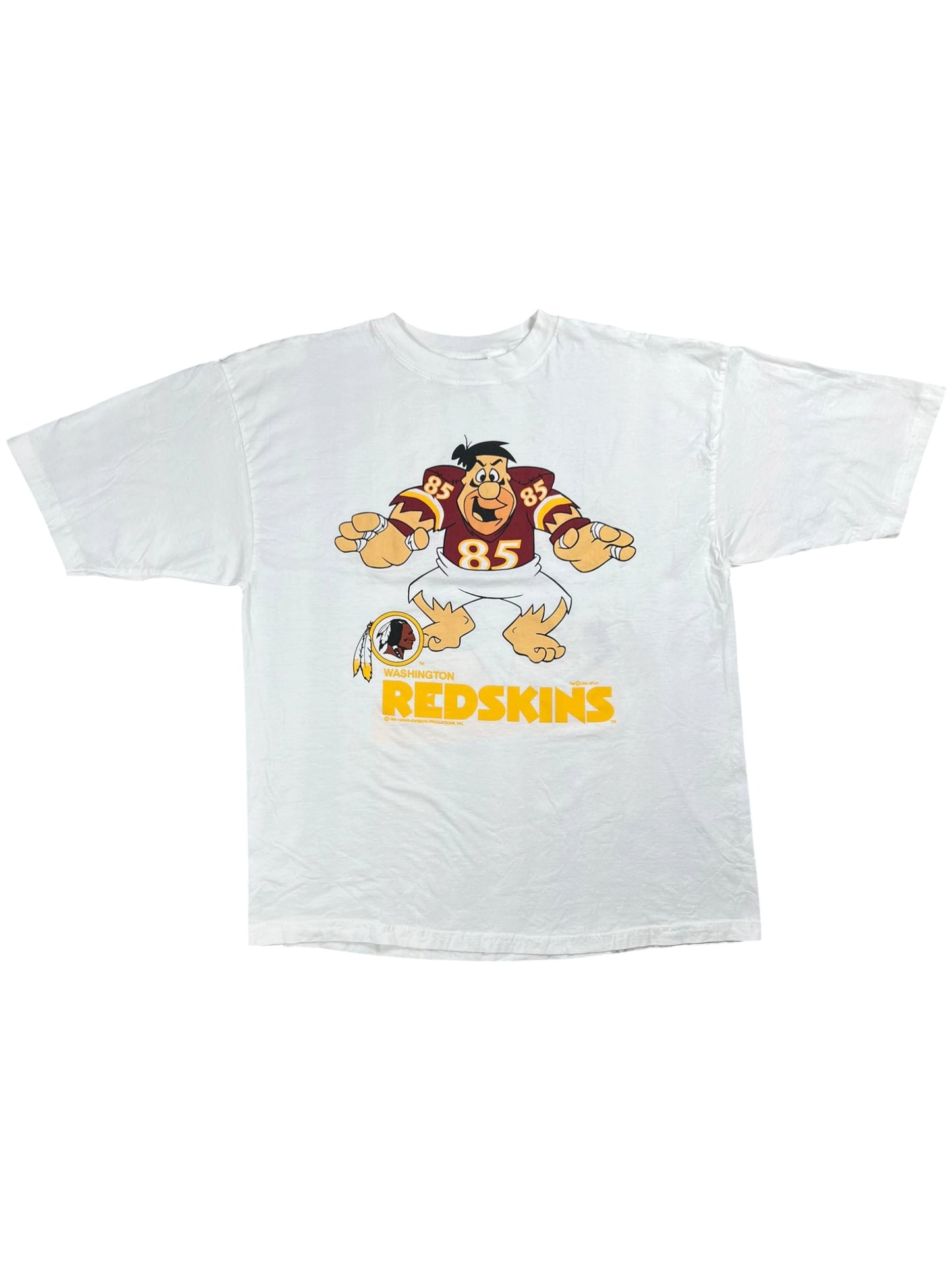 Vintage 1994 Washington Redskins Flintstones Fred break through tee (L)
