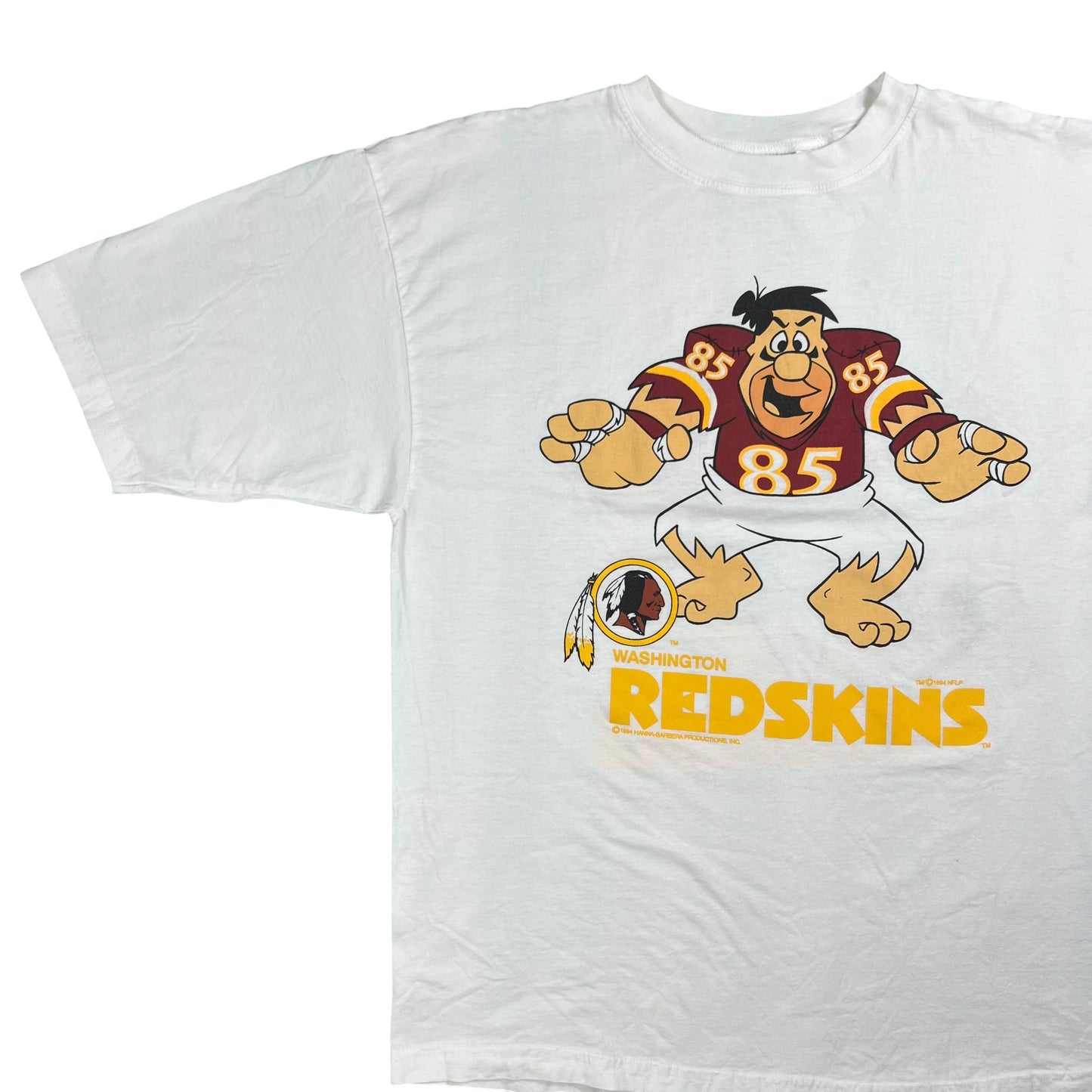 Vintage 1994 Washington Redskins Flintstones Fred break through tee (L)