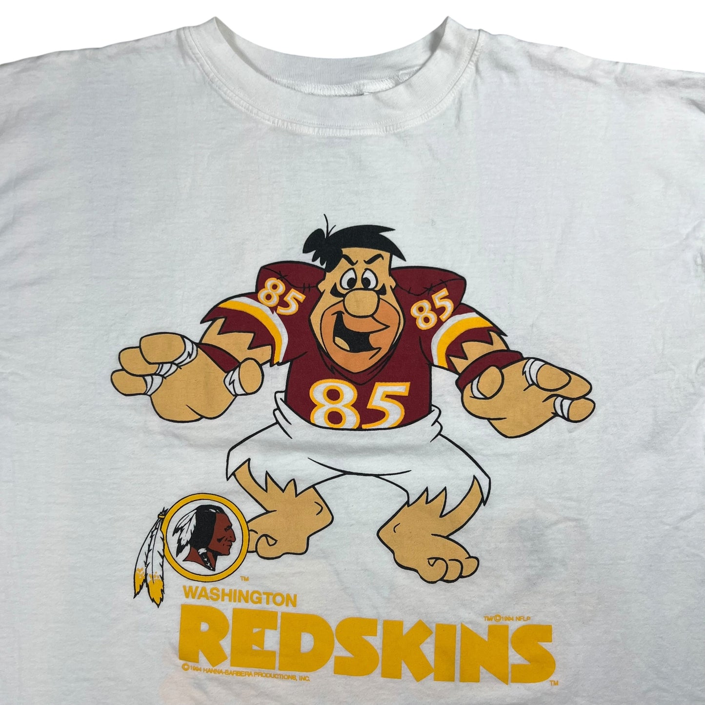Vintage 1994 Washington Redskins Flintstones Fred break through tee (L)