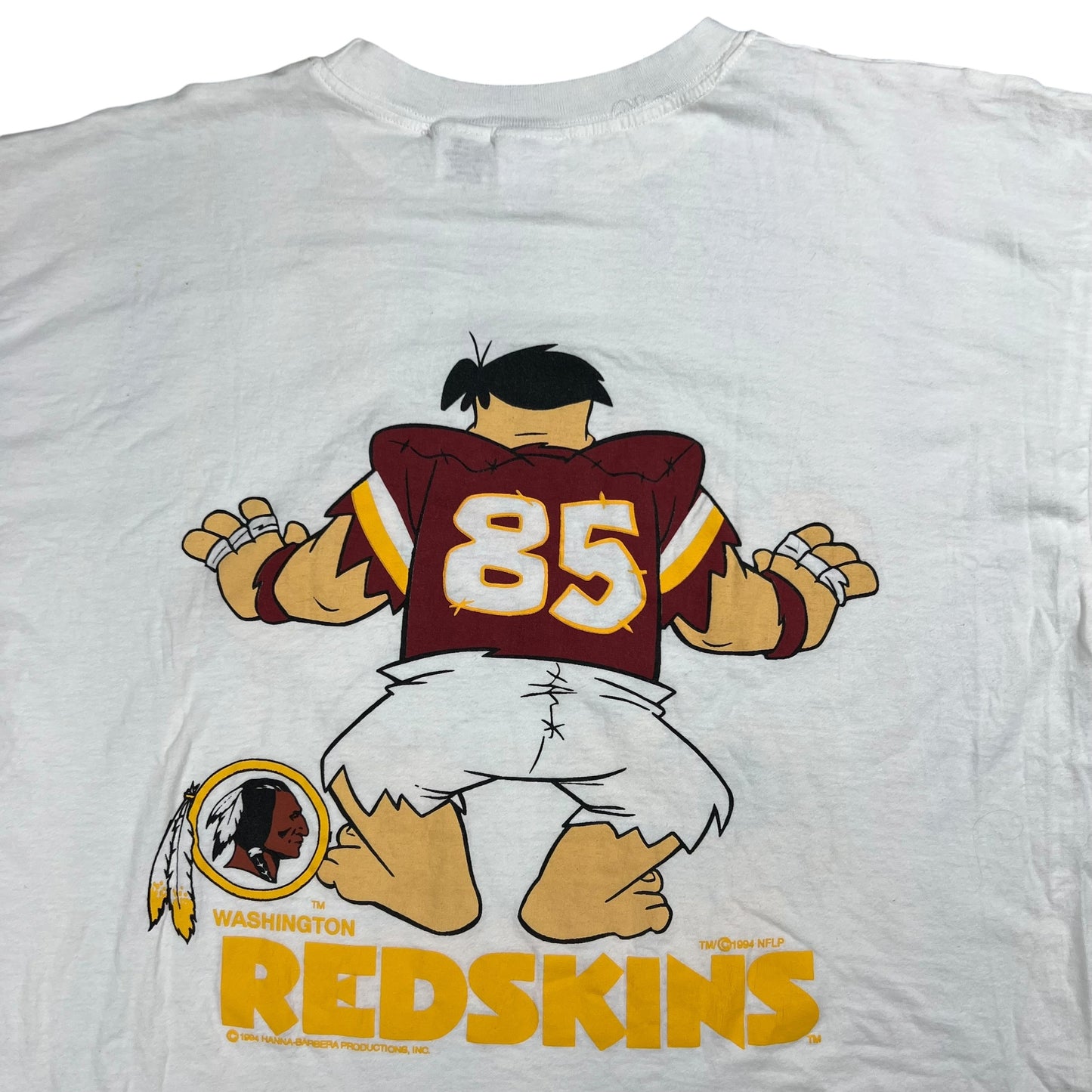 Vintage 1994 Washington Redskins Flintstones Fred break through tee (L)