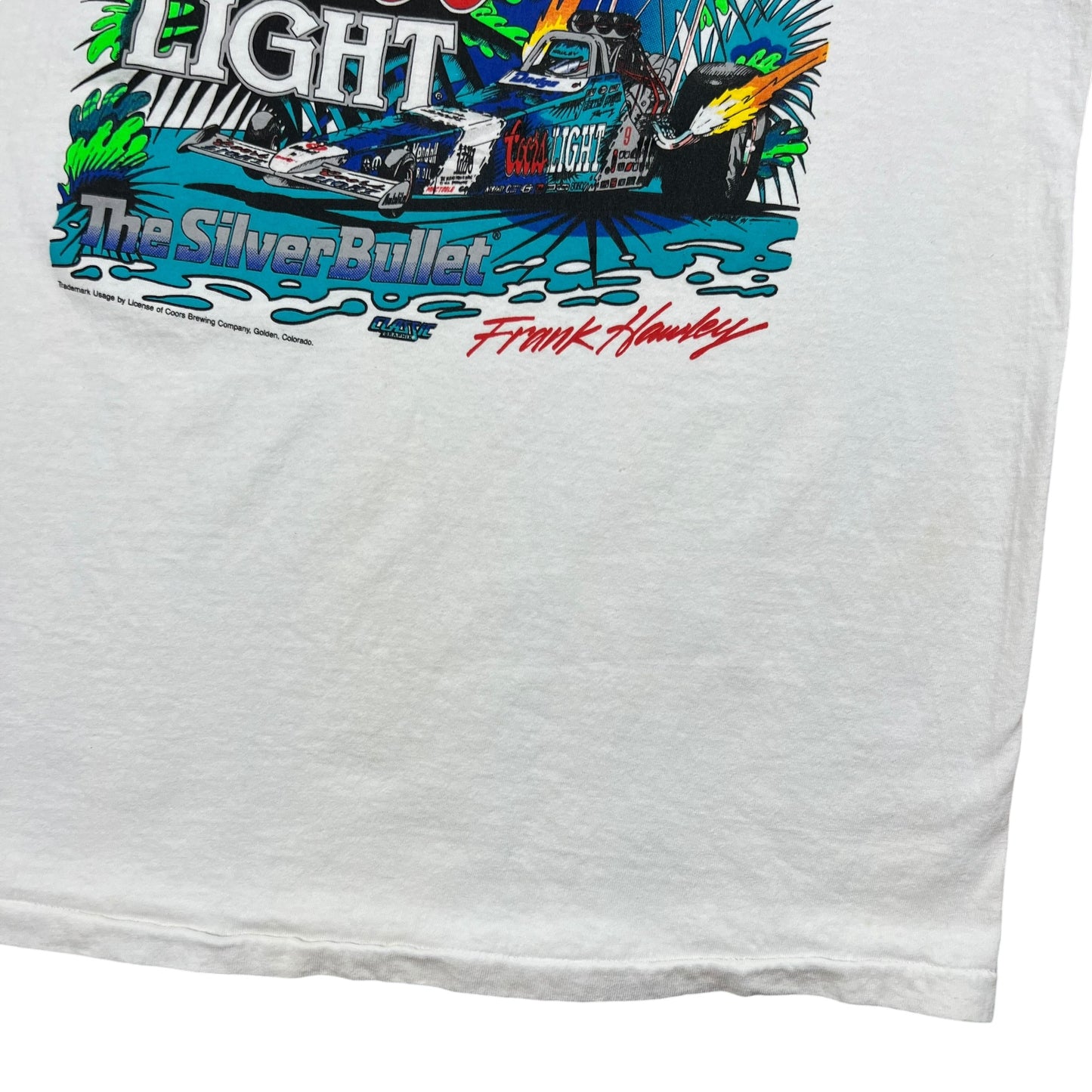 Vintage 90s Coors Light Silver Bullet Darrell Gwynn NASCAR tee (L)