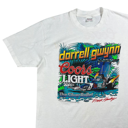 Vintage 90s Coors Light Silver Bullet Darrell Gwynn NASCAR tee (L)