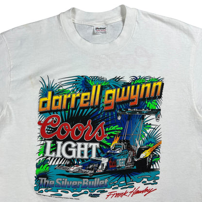 Vintage 90s Coors Light Silver Bullet Darrell Gwynn NASCAR tee (L)