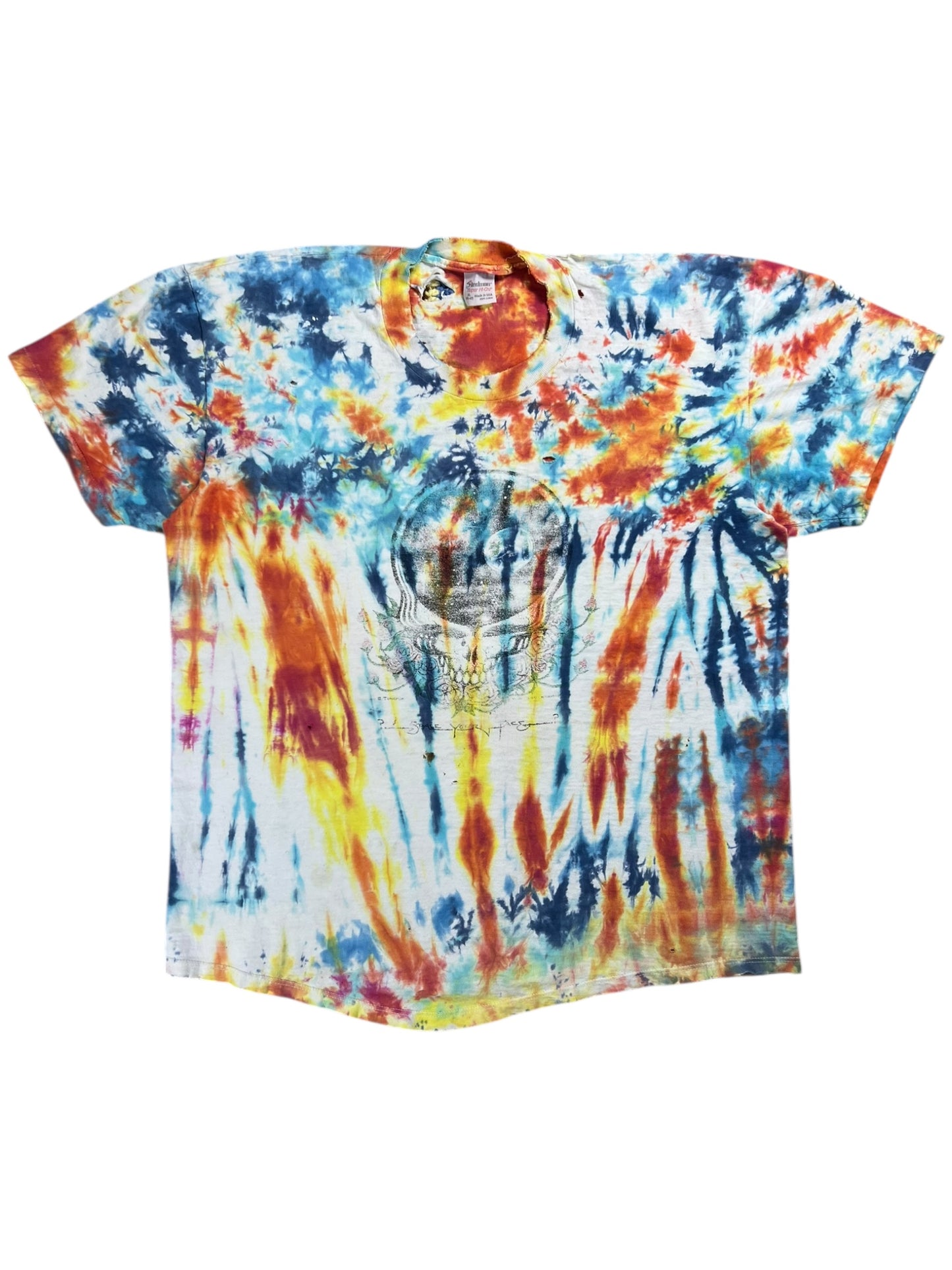 Vintage 80s Grateful Dead Space Your Face tie dye faded distressed band tee (XL)