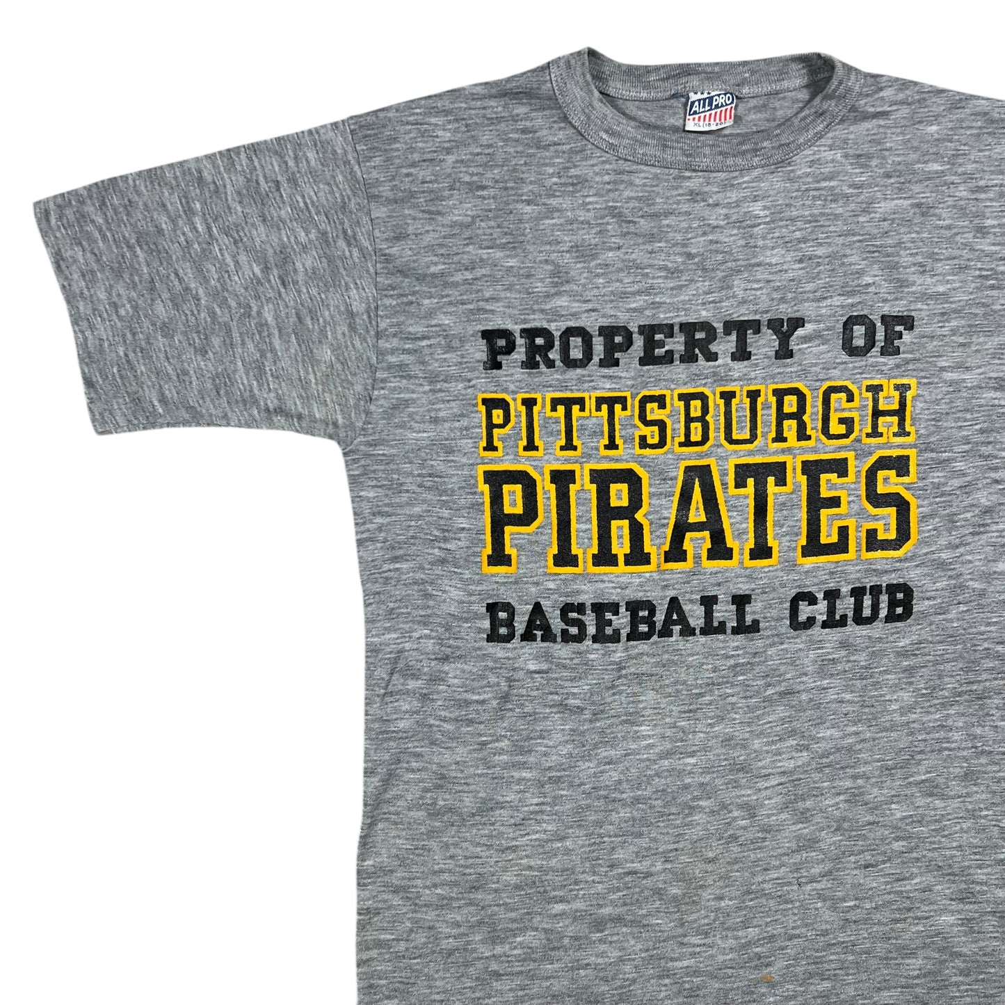Vintage 80s Property of Pittsburgh Pirates Baseball Club YOUTH MLB tee (YXL)