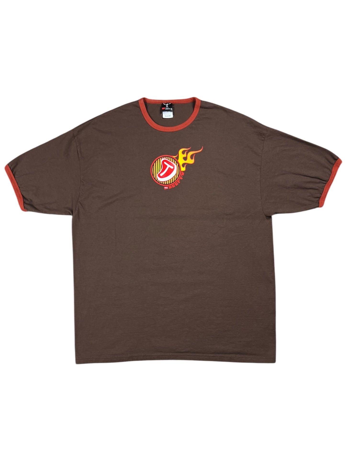 Vintage Y2K Hanes Beefy T steak promo shirt shirt ringer tee (XL)