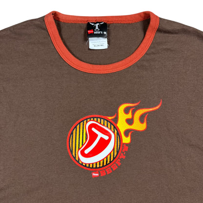 Vintage Y2K Hanes Beefy T steak promo shirt shirt ringer tee (XL)