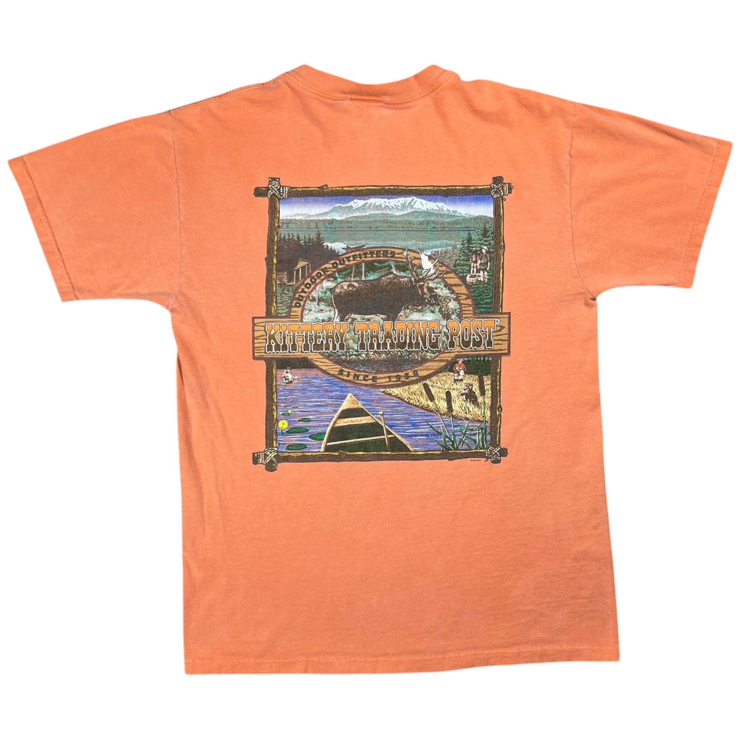 Vintage 2001 Kittery Trading Post Outdoors Outfitters Maine faded tee (M)