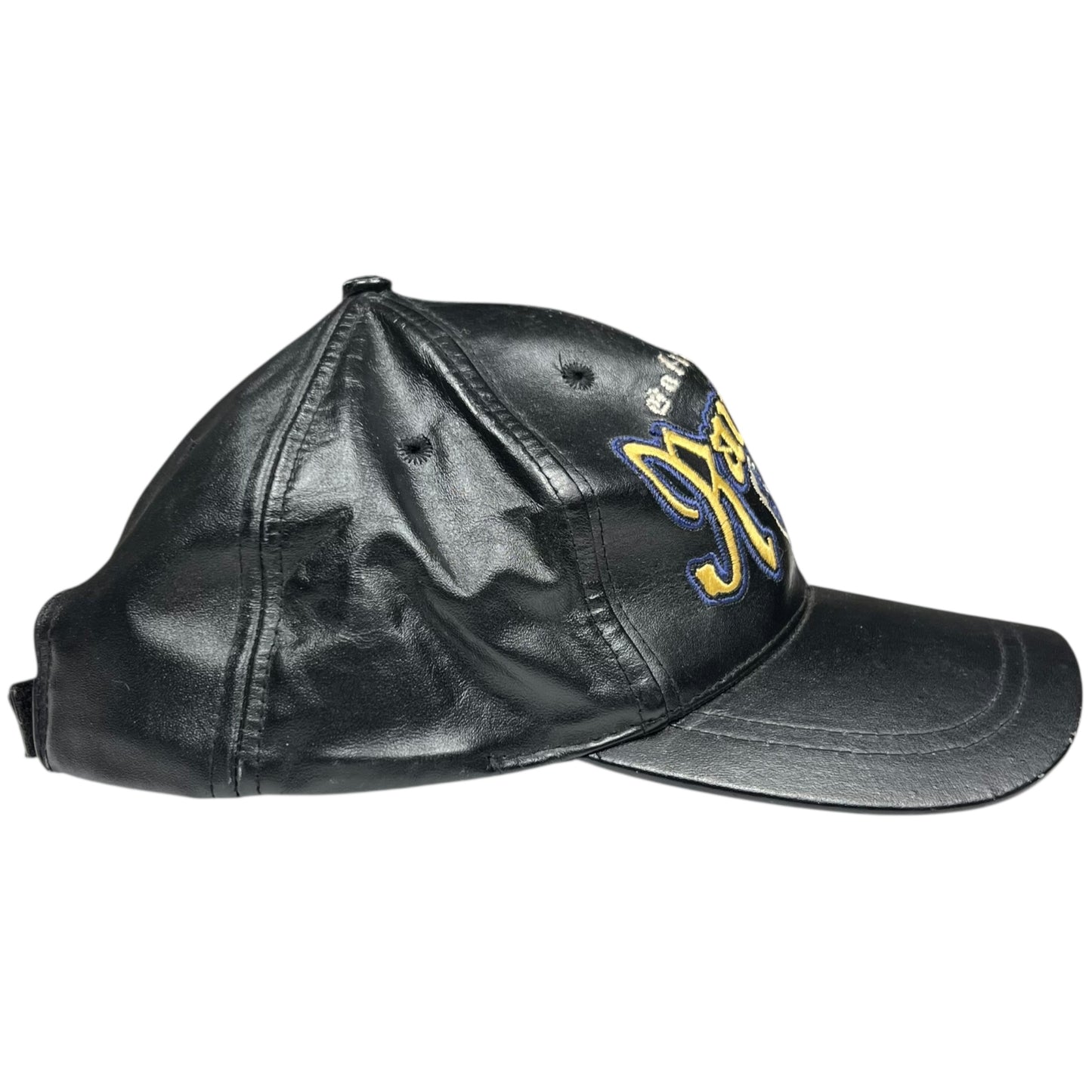 Vintage 90s Drew Pearson Baltimore Ravens faux leather StrapBack hat