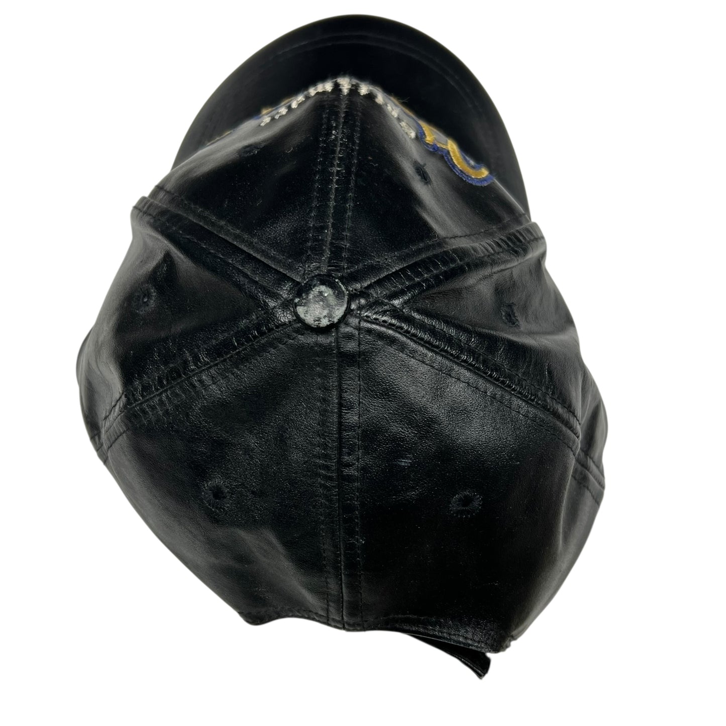 Vintage 90s Drew Pearson Baltimore Ravens faux leather StrapBack hat