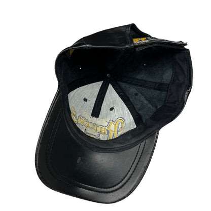 Vintage 90s Drew Pearson Baltimore Ravens faux leather StrapBack hat