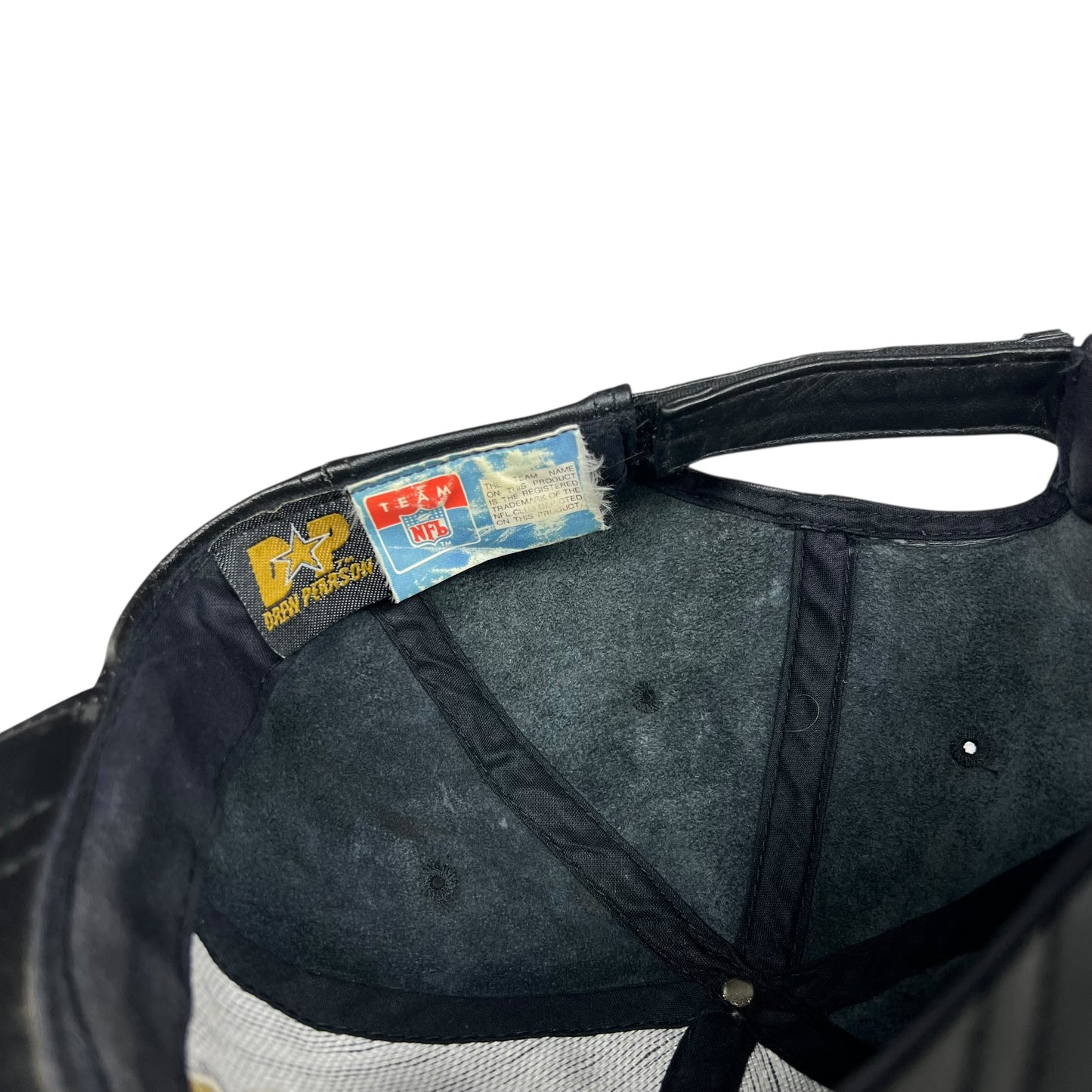 Vintage 90s Drew Pearson Baltimore Ravens faux leather StrapBack hat