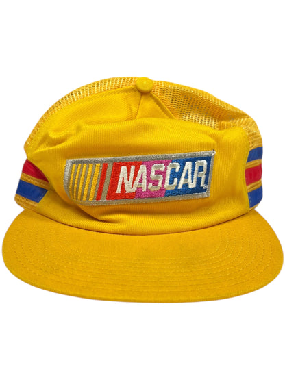 Vintage 80s NASCAR three stripe worn trucker SnapBack hat