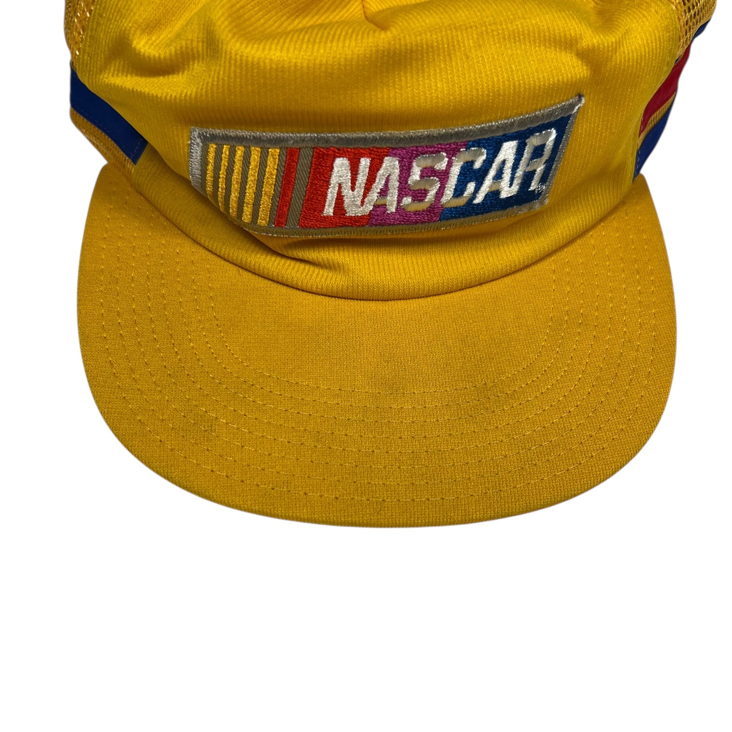 Vintage 80s NASCAR three stripe worn trucker SnapBack hat