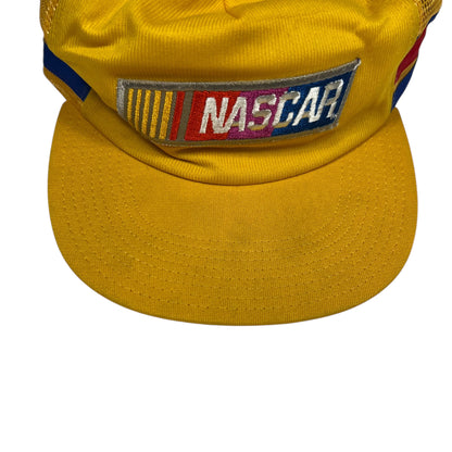 Vintage 80s NASCAR three stripe worn trucker SnapBack hat