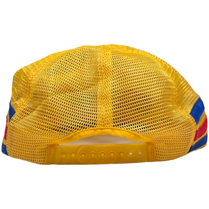 Vintage 80s NASCAR three stripe worn trucker SnapBack hat