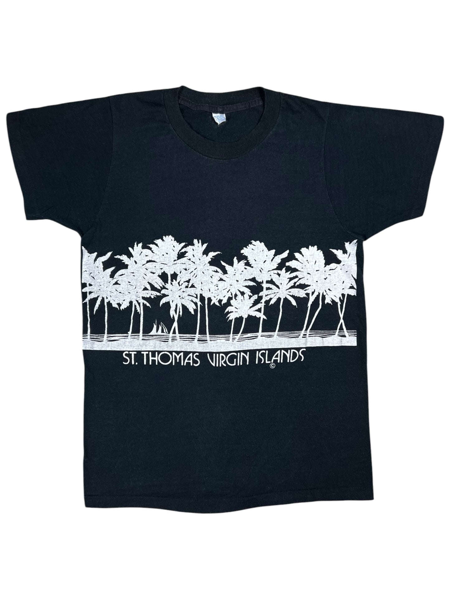 Vintage 1970s St. Thomas Virgin Islands palm trees tee (S)