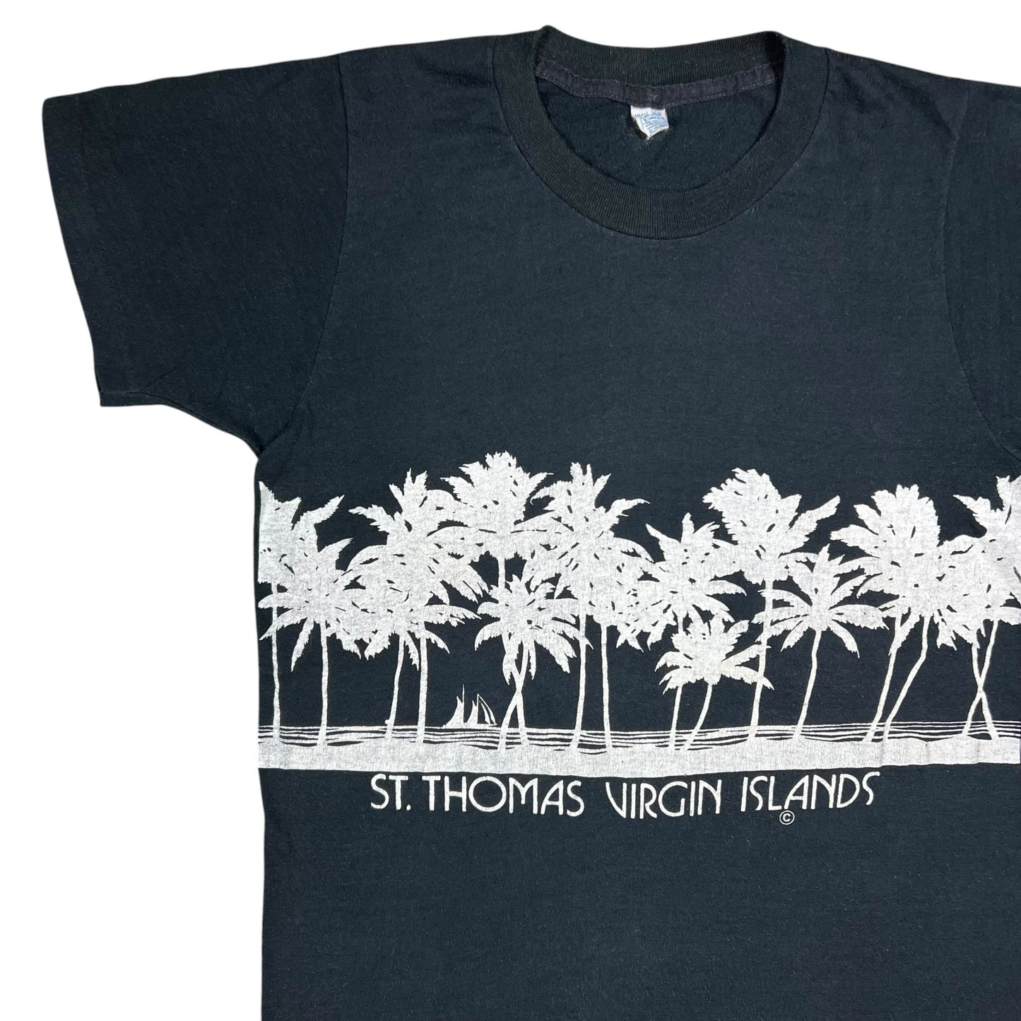 Vintage 1970s St. Thomas Virgin Islands palm trees tee (S)