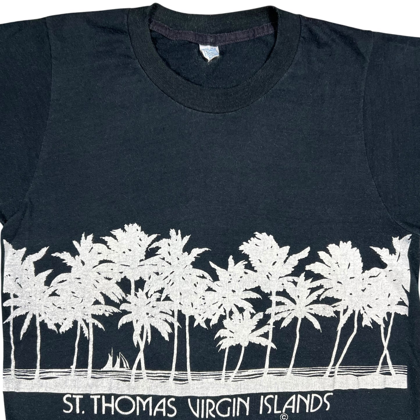 Vintage 1970s St. Thomas Virgin Islands palm trees tee (S)