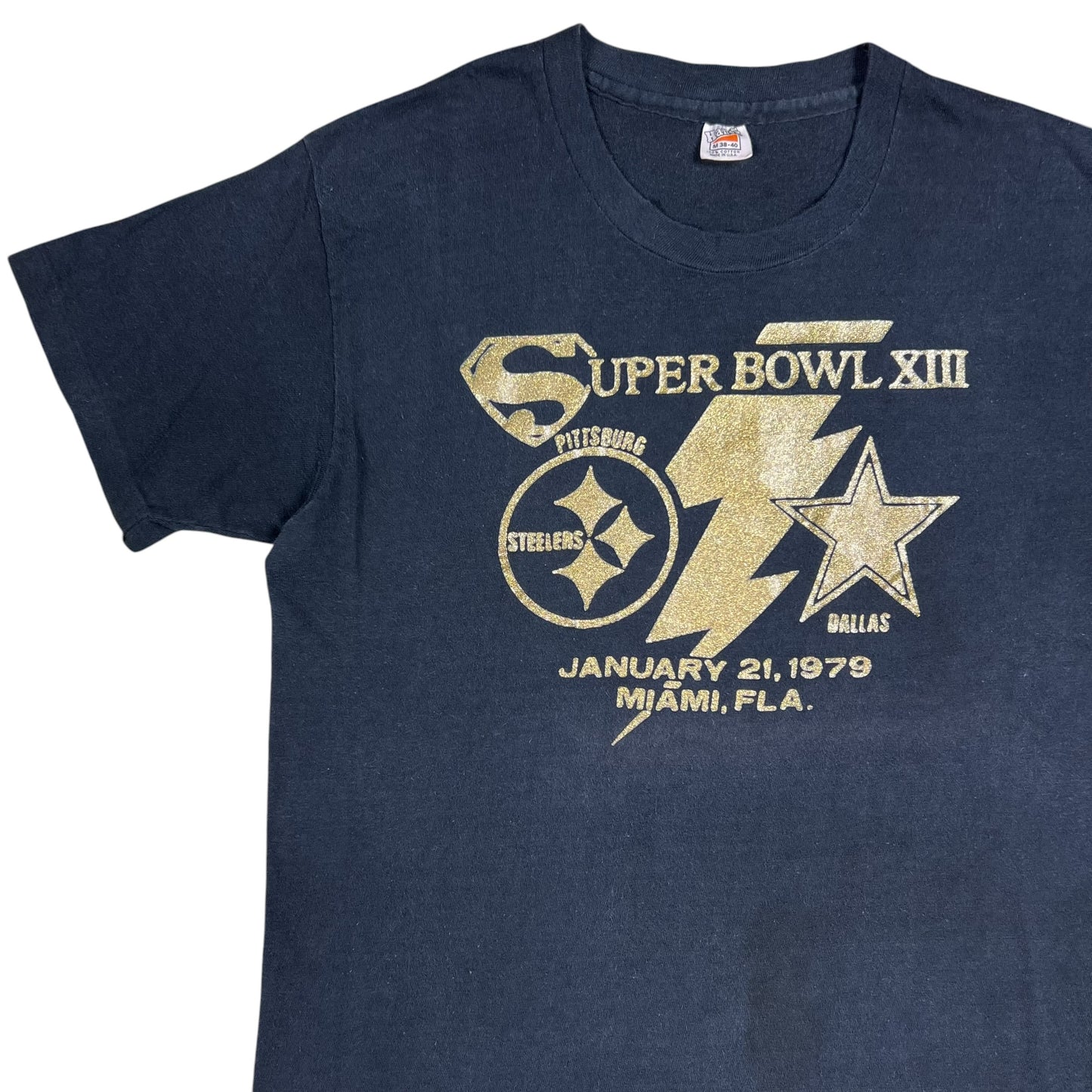 Vintage 1979 Hanes Pittsburgh Steelers Super Bowl XIII champs tee (M)