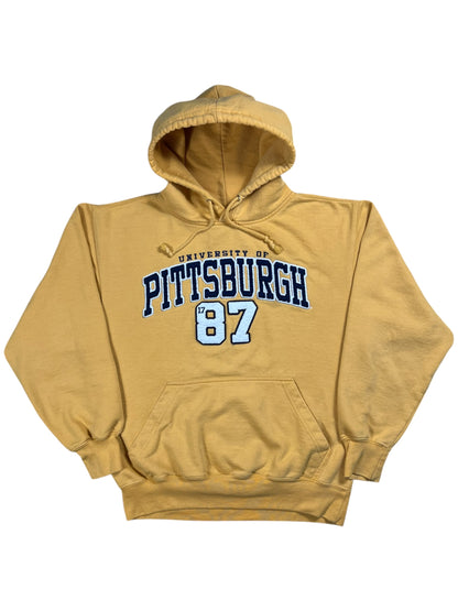 Y2K Pitt University of Pittsburgh 1787 yellow hoodie (S/M)