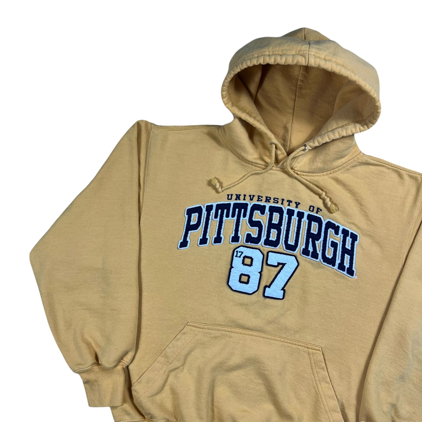 Y2K Pitt University of Pittsburgh 1787 yellow hoodie (S/M)