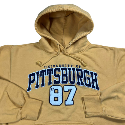 Y2K Pitt University of Pittsburgh 1787 yellow hoodie (S/M)