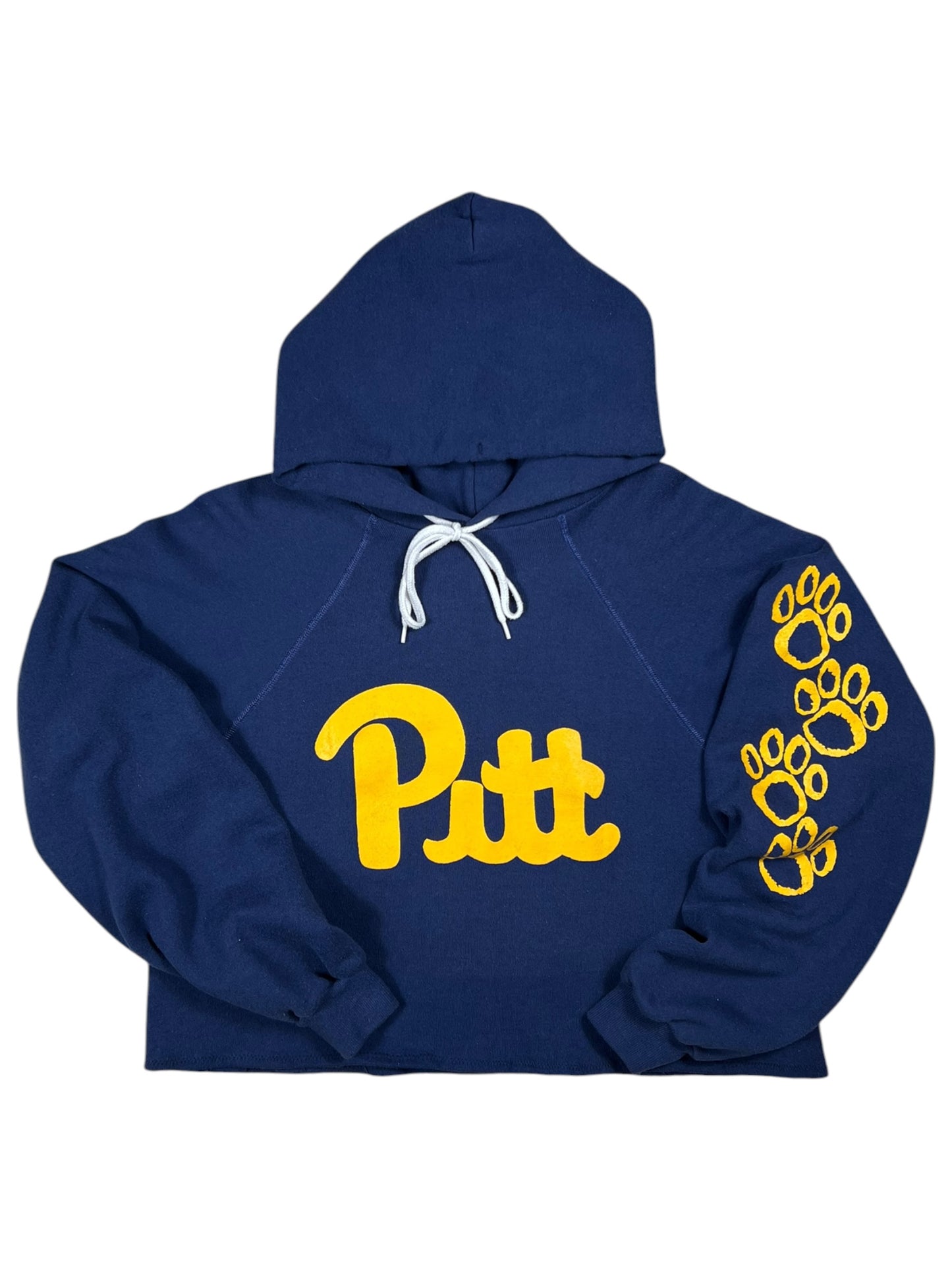 Vintage 80s Pitt Panthers University of Pittsburgh cropped hoodie (M/L)