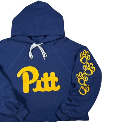 Vintage 80s Pitt Panthers University of Pittsburgh cropped hoodie (M/L)