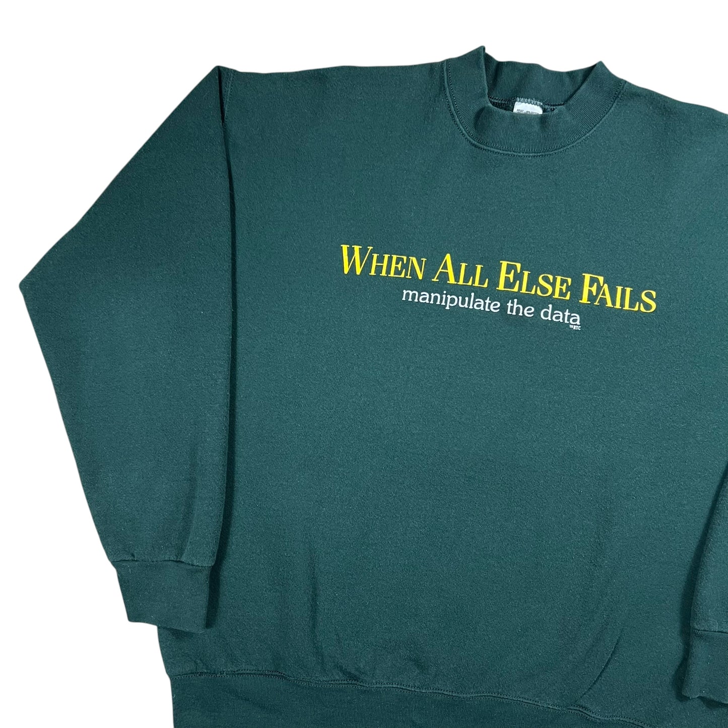 Vintage 90s When All Else Fails. Manipulate The Data. Stocks Data crewneck (XL)
