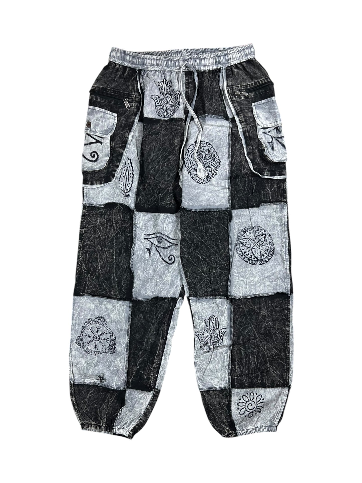 Y2K Cotton Patchwork Boho Hippie pants (M) DS NWT