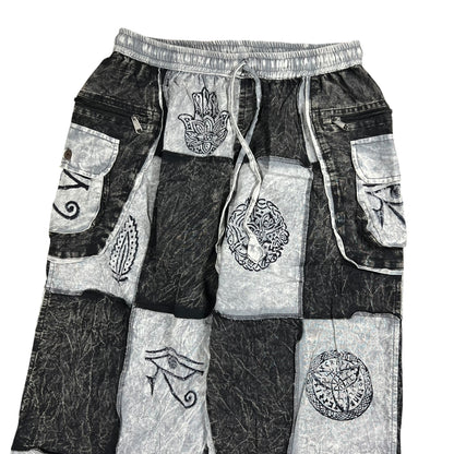 Y2K Cotton Patchwork Boho Hippie pants (M) DS NWT