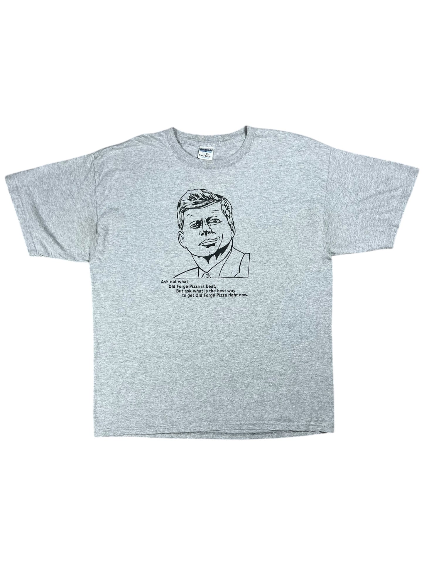 Vintage Y2K John F Kennedy JFK Old Forge Pizza parody tee (XL)