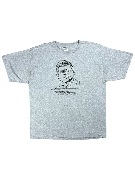 Vintage Y2K John F Kennedy JFK Old Forge Pizza parody tee (XL)