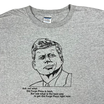 Vintage Y2K John F Kennedy JFK Old Forge Pizza parody tee (XL)