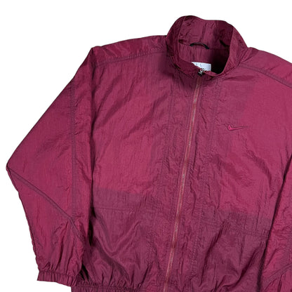 Vintage 90s Nike tonal mini swoosh maroon red wine wind breaker jacket (L/XL)