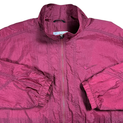 Vintage 90s Nike tonal mini swoosh maroon red wine wind breaker jacket (L/XL)