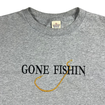 Vintage 90s GONE FISHIN fishing tee (XL)