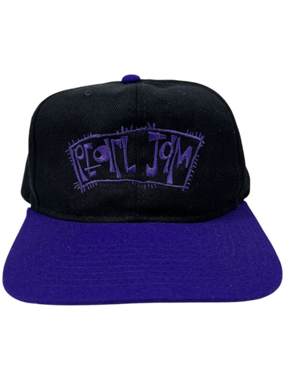 Vintage 90s Pearl Jam two tone wool black purple blend band SnapBack