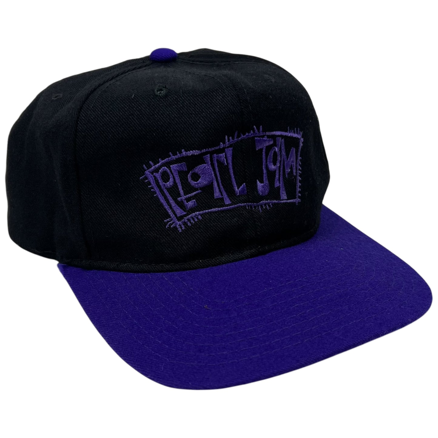 Vintage 90s Pearl Jam two tone wool black purple blend band SnapBack