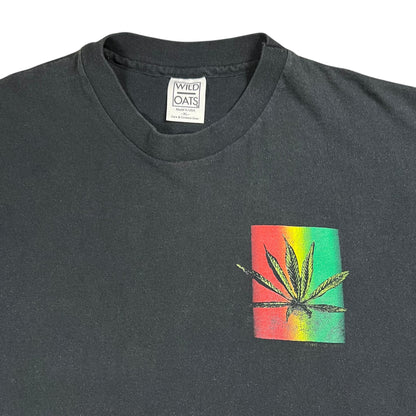 Vintage 1993 Wild Oats Grateful Dead Skull Weed Rasta Marijuana faded tee (XL)
