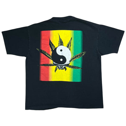 Vintage 1993 Wild Oats Grateful Dead Skull Weed Rasta Marijuana faded tee (XL)