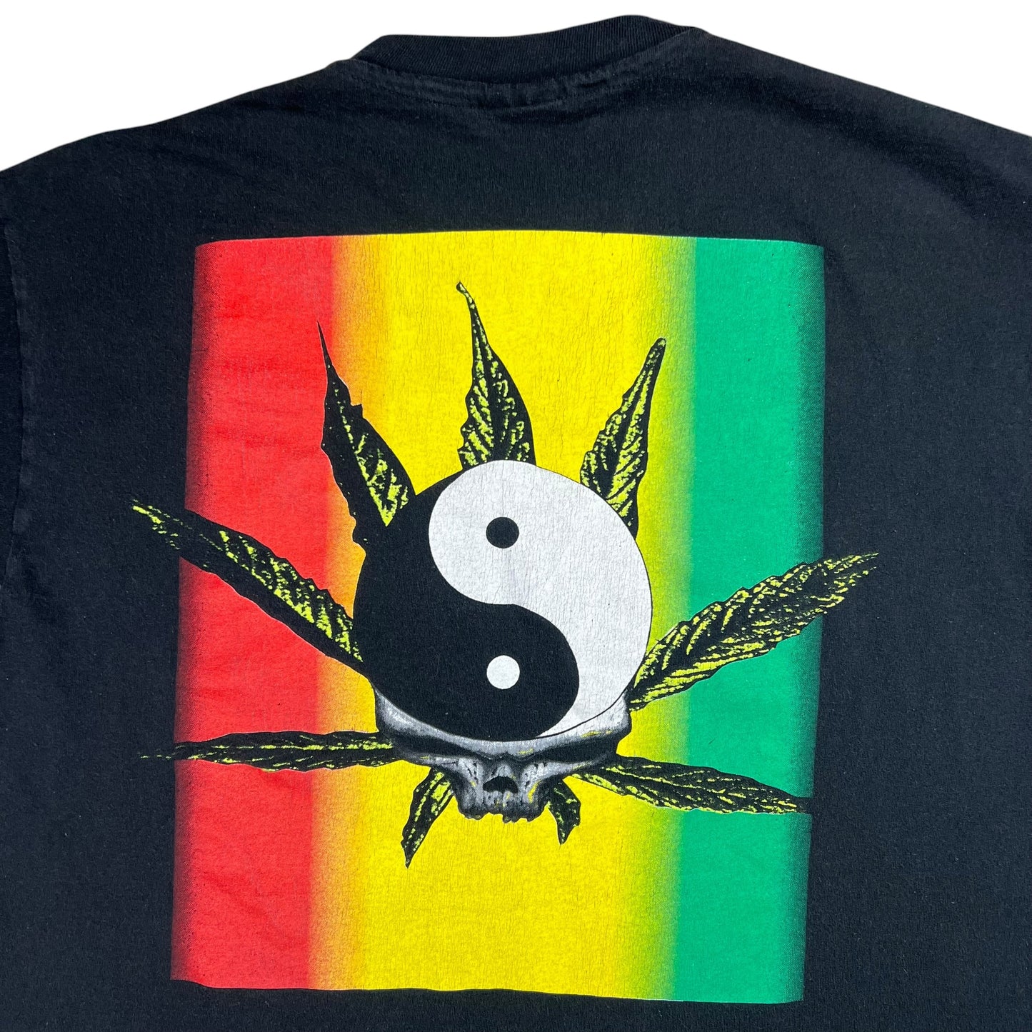 Vintage 1993 Wild Oats Grateful Dead Skull Weed Rasta Marijuana faded tee (XL)