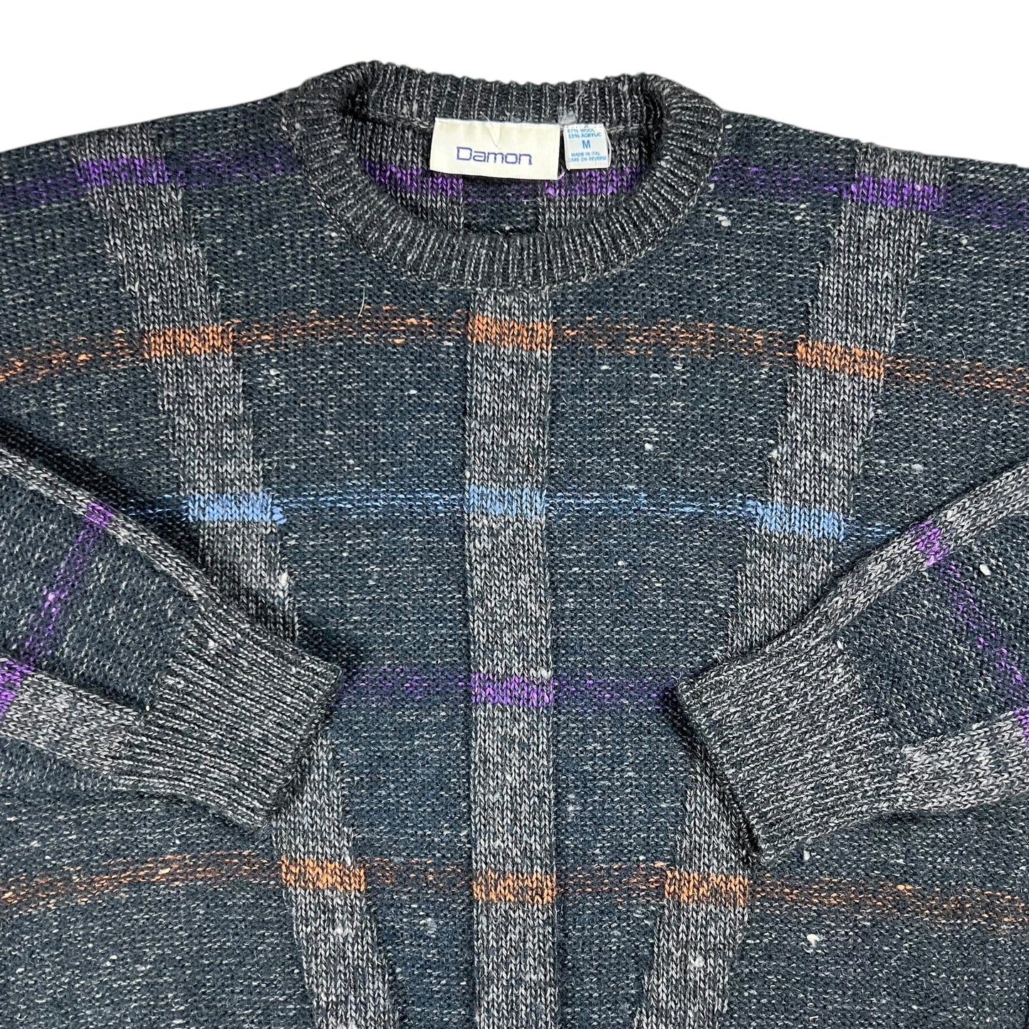 Vintage 90s Damon abstract wool acrylic geometric sweater (M)