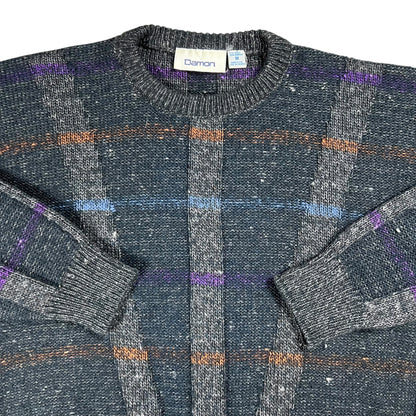 Vintage 90s Damon abstract wool acrylic geometric sweater (M)